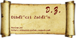 Dibáczi Zalán névjegykártya